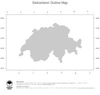 #1 Map Switzerland: political country borders (outline map)