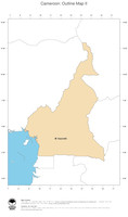 #2 Map Cameroon: political country borders and capital (outline map)
