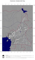 #4 Map Cameroon: shaded relief, country borders and capital