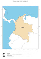 #2 Map Colombia: political country borders and capital (outline map)