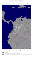 #4 Map Colombia: shaded relief, country borders and capital