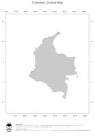 #1 Map Colombia: political country borders (outline map)
