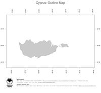 #1 Map Cyprus: political country borders (outline map)