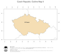 #2 Map Czech Republic: political country borders and capital (outline map)