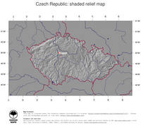 #4 Map Czech Republic: shaded relief, country borders and capital