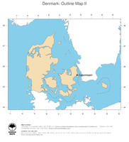 #2 Map Denmark: political country borders and capital (outline map)