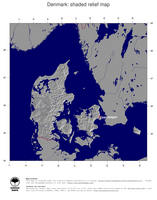 #4 Map Denmark: shaded relief, country borders and capital