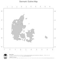 #1 Map Denmark: political country borders (outline map)
