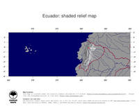 #4 Map Ecuador: shaded relief, country borders and capital