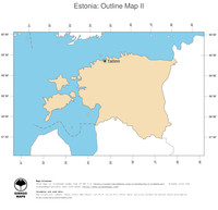 #2 Map Estonia: political country borders and capital (outline map)