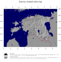 #4 Map Estonia: shaded relief, country borders and capital