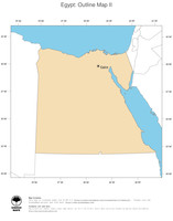 #2 Map Egypt: political country borders and capital (outline map)