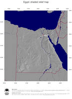 #4 Map Egypt: shaded relief, country borders and capital