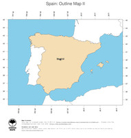 #2 Map Spain: political country borders and capital (outline map)
