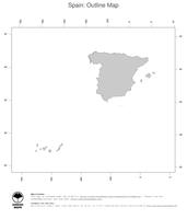 #1 Map Spain: political country borders (outline map)