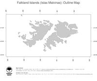 #1 Map Falkland Islands: political country borders (outline map)