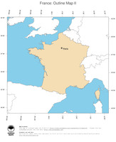#2 Map France: political country borders and capital (outline map)