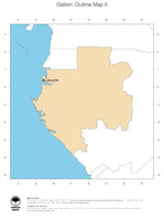 #2 Map Gabon: political country borders and capital (outline map)