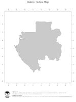 #1 Map Gabon: political country borders (outline map)