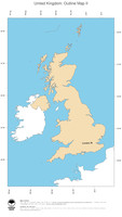#2 Map United Kingdom: political country borders and capital (outline map)