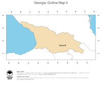 #2 Map Georgia: political country borders and capital (outline map)