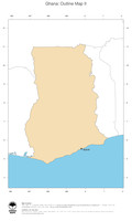 #2 Map Ghana: political country borders and capital (outline map)
