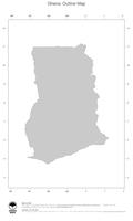 #1 Map Ghana: political country borders (outline map)
