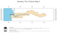#2 Map Gambia: political country borders and capital (outline map)