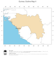 #2 Map Guinea: political country borders and capital (outline map)