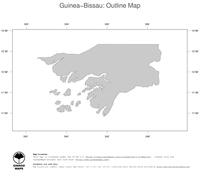 #1 Map Guinea-Bissau: political country borders (outline map)