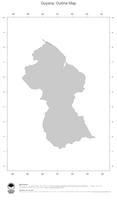 #1 Map Guyana: political country borders (outline map)