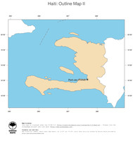 #2 Map Haiti: political country borders and capital (outline map)