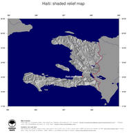 #4 Map Haiti: shaded relief, country borders and capital