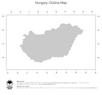#1 Map Hungary: political country borders (outline map)