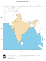 #2 Map India: political country borders and capital (outline map)