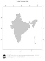 #1 Map India: political country borders (outline map)