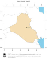 #2 Map Iraq: political country borders and capital (outline map)