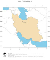 #2 Map Iran: political country borders and capital (outline map)