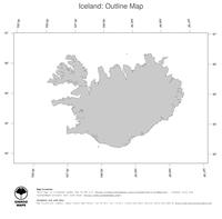 #1 Map Iceland: political country borders (outline map)