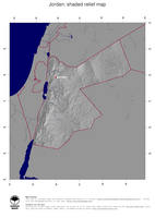 #4 Map Jordan: shaded relief, country borders and capital