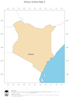 #2 Map Kenya: political country borders and capital (outline map)