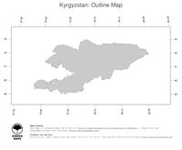 #1 Map Kyrgyzstan: political country borders (outline map)