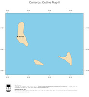 #2 Map Comoros: political country borders and capital (outline map)