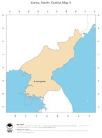 #2 Map North Korea: political country borders and capital (outline map)