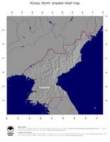 #4 Map North Korea: shaded relief, country borders and capital