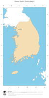 #2 Map South Korea: political country borders and capital (outline map)