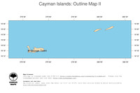 #2 Map Cayman Islands: political country borders and capital (outline map)