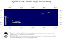 #5 Map Cayman Islands: color-coded topography, shaded relief, country borders and capital