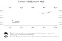 #1 Map Cayman Islands: political country borders (outline map)
