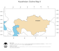 #2 Map Kazakhstan: political country borders and capital (outline map)